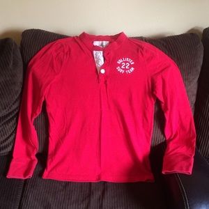 XL Hollister long sleeved red henley